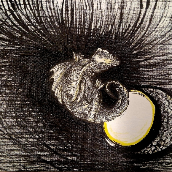 Handmade Other - NWT Mystical Dragon Canvas Art Original